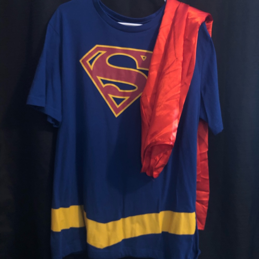 Superman Shirt and Red Cape - Plus Size